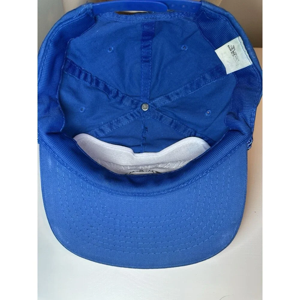 Vintage 80s Quakertown Football Panthers Rope Hat Blue Snapback Trucker Cap
